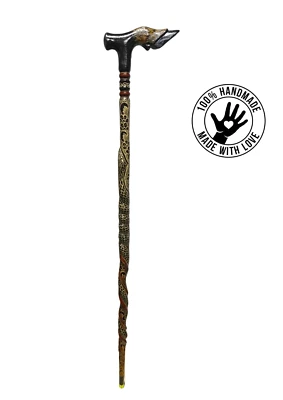 Bastón de madera tallado a mano PERSONALIZADO PIE DE CABRA bastón, bastón, caña Foto 1 de 4