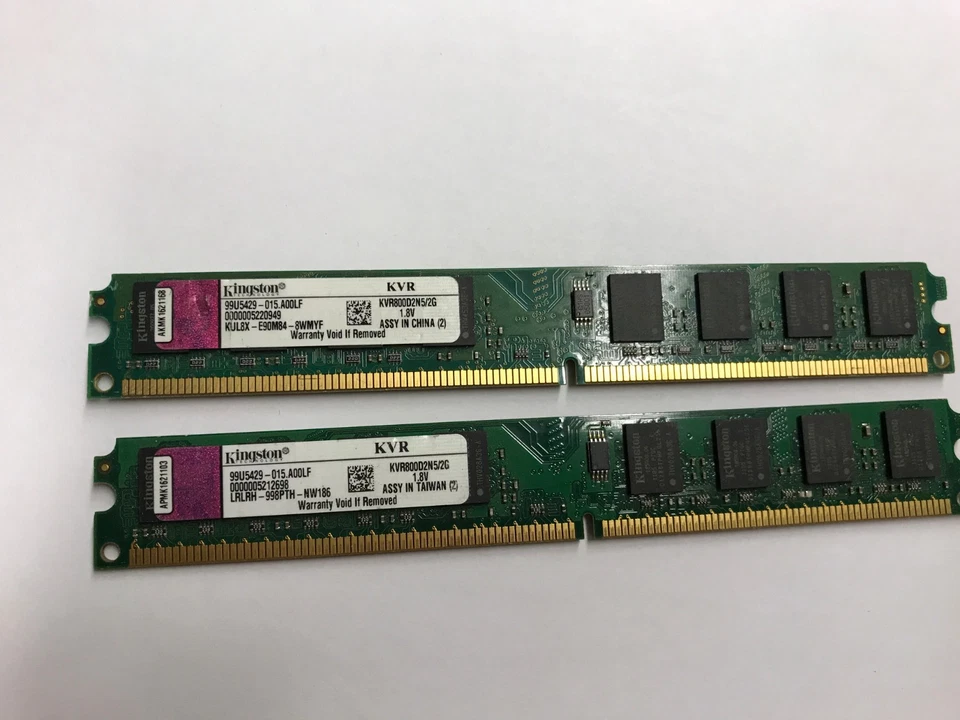 Kingston 4 GB (2x2GB) DDR2 2Rx8 PC2-6400 DDR2  Desktop Memory Low Profile - Image 1 of 1