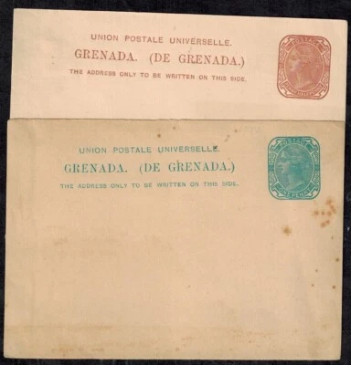 Cartões postais de Granada 1881 G1 e 2 1 centavo e 2 centavos em perfeito estado MUITO RARO - Imagem 1 de 2