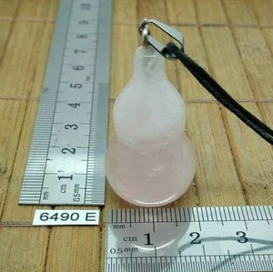 Pendentif gourde QUARTZ ROSE + cordon reglable mineraux pierre reiki esoterisme - Bild 1 von 3