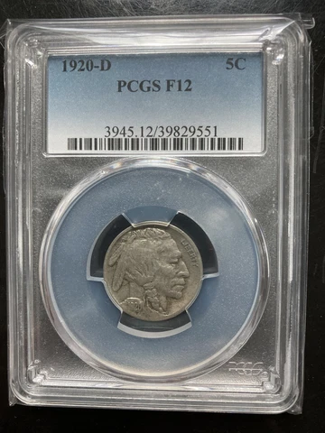 1920 D Buffalo Nickel PCGS F12 Cover