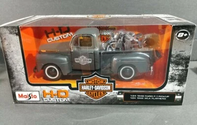 Camioneta Ford F-1 1942 WLA Flathead Maisto Harley-Davidson gris HD personalizada  Foto 1 de 4