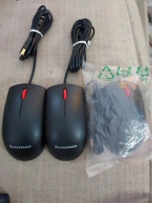 Lenovo  Essential USB Mouse - Black W/RED SCROLL WHEEL - Image 1 of 3