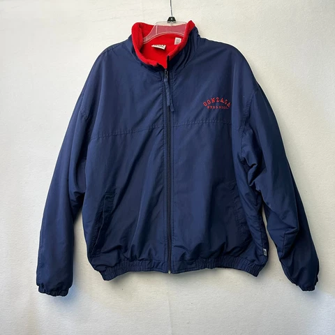 Red Oak Gonzaga Bulldogs jacket Men’s XL navy & red Zip Up puffer coat embroider Cover