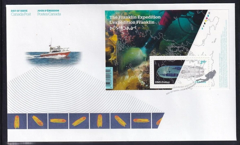 Canadá 2015 The Franklin Expedition HMS Erebus, $2,50 S/S FDC sc#2853 Foto 1 de 1