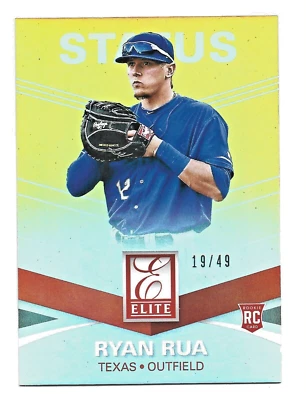 /49 Status Gold 2015 Panini Elite #20 Ryan Rua Texas Rangers Baseball Card - Image 1 of 2