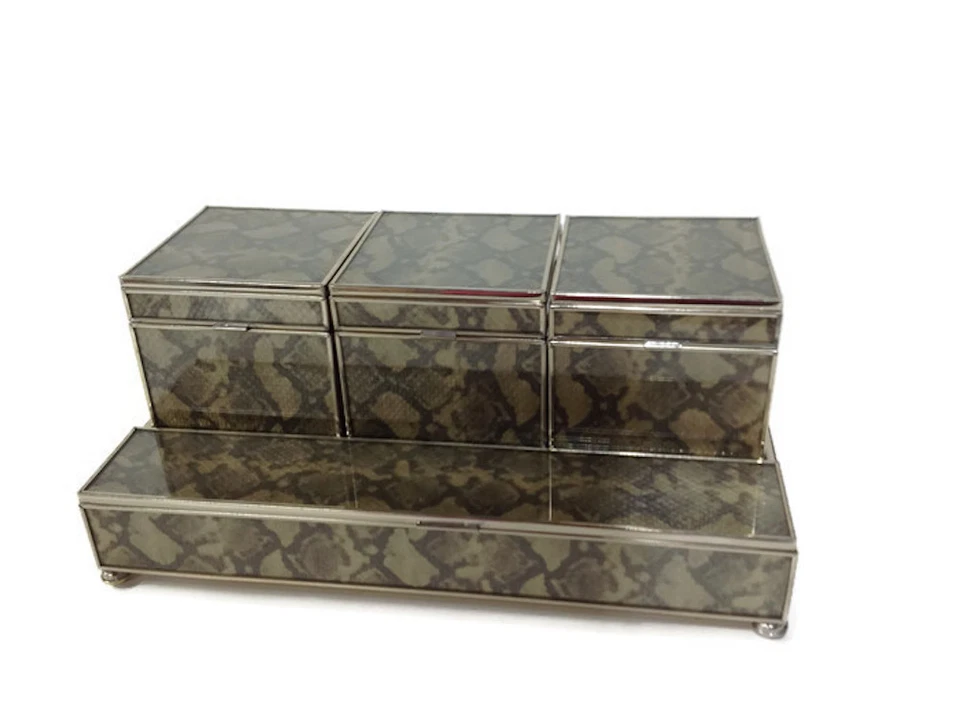 JM Piers - 4-Piece Vanity Set - Gold Python Replica - Image 1 of 1