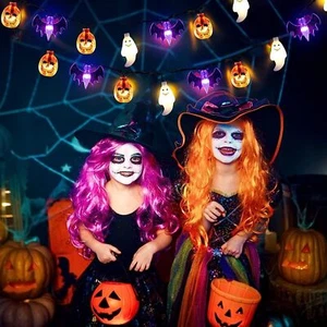 Halloween Pumpkin String Fairy LED Colorful Lights In/Outdoor Party Decor NEW - Picture 1 of 8