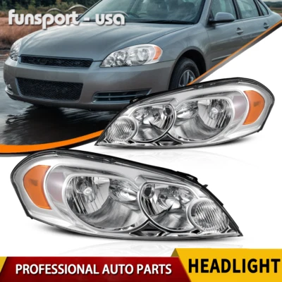Headlights for 06-07 Monte Carlo 06-13 Chevy Impala Chrome Housing Headlamp Pair - Image 1 of 4