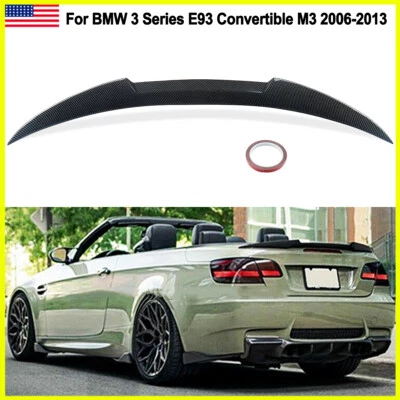 FOR 2007-13 BMW E93 335i M3 CONVERTIBLE CARBON LOOK TRUNK SPOILER WING M4 STYLE Foto 1 de 4