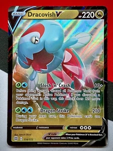 Dracovish V 114/172 Full Art Brilliant Stars Ultra Rare Pokémon PACK FRESH - Picture 1 of 2