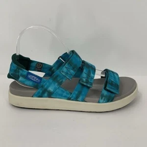 KEEN Elle strappy flat sandals blue tie dye comfort hiking shoe women new 10 - Picture 1 of 7