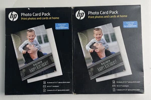 HP Inkjet Printer Glossy 5" x 7" & 4" x 6" Photo Card Picture Paper [LOT OF 2] - Picture 1 of 2