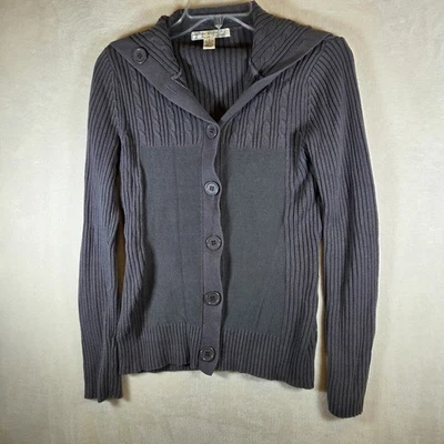 Cárdigan tejido grande gris con botones para mujer cable cuello grande ajustado Y2K talla S Foto 1 de 4