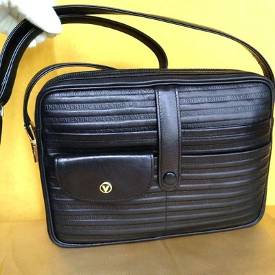 Valentino Men Bag Black Leather Shoulder Mario Metal Fittings Gold Limited Editi - Image 1 of 4