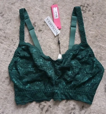 Sujetador suave Cosabella Never Say Never Curvy Sweetie bralette de encaje verde talla M Foto 1 de 4