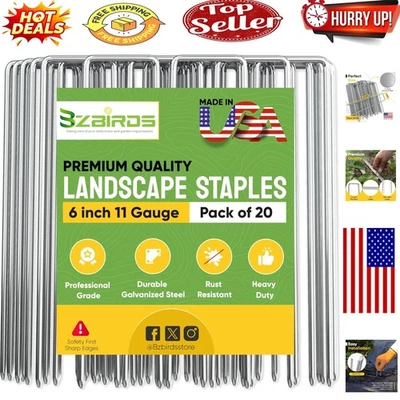 Пейзажные колья из высокопрочной оцинкованной стали упаковка 20 шт. - Изображение 1 из 4