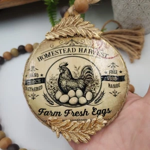 Chicken Bead Garland / Handmade Beaded Country Decor / Farmhouse Fresh Eggs  - Picture 1 of 10