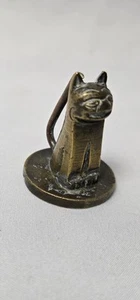 Vintage Brass Cat Paperweight Figurine Kitty Feline, 1.5" - Picture 1 of 5
