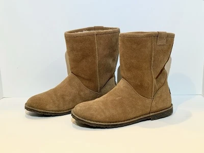 Botas EMU Australia para mujer talla 8 Inverlock piel de oveja gamuza marrón media pantorrilla #10134 Foto 1 de 4