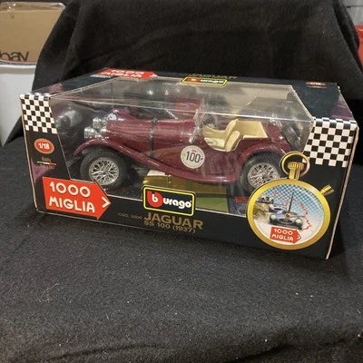 Coche diecast Jaguar SS100 1937 Burago 1:18 #3206 1000 MIGLIA Italia Foto 1 de 4