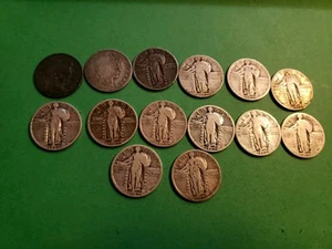 14 Early Barber & Standing Liberty Quarters, 3 S Mints - Picture 1 of 8