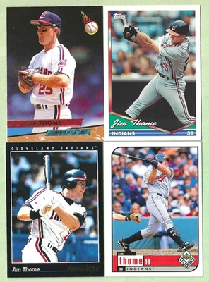 Lote de 4 cartas Fleer Ultra # 192 1993 Jim Thome Cleveland Indians Foto 1 de 2