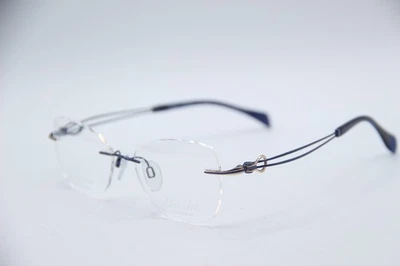 NEW LINE ART CHARMANT XL 2156 NV NAVY GOLD AUTHENTIC FRAMES EYEGLASSES 52-17 - Image 1 of 4