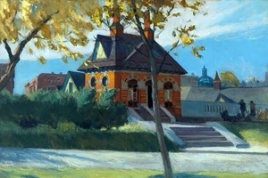Edward Hopper - Small Town Station - 1918–1920 - CANVAS OR PRINT WALL ART - Picture 1 of 1