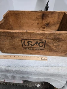 Vintage Holzkiste, Kolonialösen, Nickel #2, New Beuford, MA, 17 x 11 x 7 - Bild 1 von 6