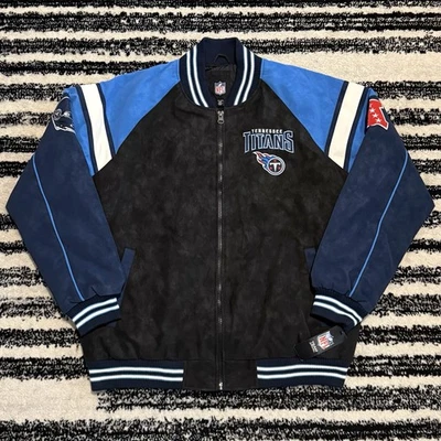 Tennessee Titans G-III Black Blue Suede Leather Full Zip Jacket Men's XXL NEW - Image 1 of 4