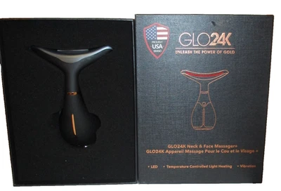 Dispositivo de belleza de luz roja GLO24K para rostro y cuello caja abierta Foto 1 de 4