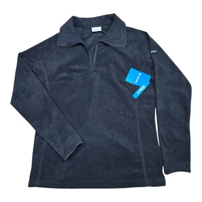 Novo Pulôver Columbia Feminino XS Preto Arctic Air Fleece 1/4 Zíper Decote Simulado Novo com etiquetas - Imagem 1 de 4