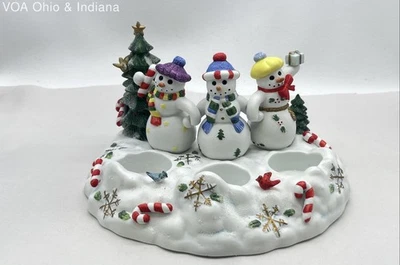 Candelabro Partylite Snowbell Navidad muñeco de nieve tealight/pilar Foto 1 de 4