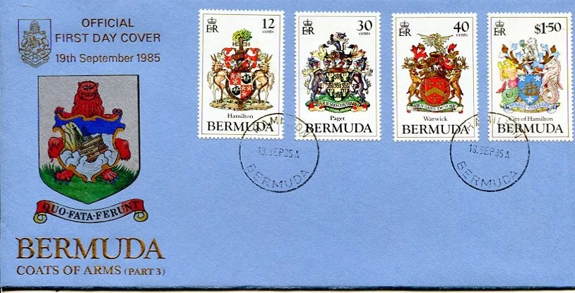 BERMUDA: FDC (1985) Coats of Arms (Part 3) — Parishes and Hamilton - Image 1 of 1