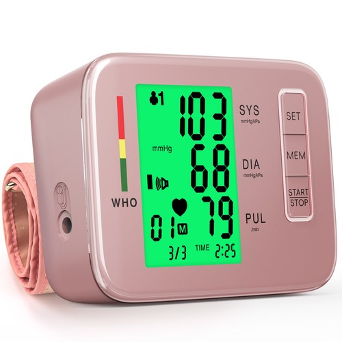 Digital Blood Pressure Monitor LED BP Cuff Machine Heart Rate Monitor 8 ...