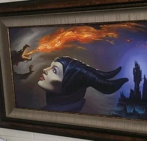đŸ”¥ORIGINAL Jim Warren Disney Maleficent Dragon 2014 Signed & # 1/25 EVIL QUEENđŸ”¥ - Picture 1 of 20