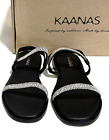 KANAAS Sandals Women’s Size 8 Mariah Double Diamond Band Black Flat Heel