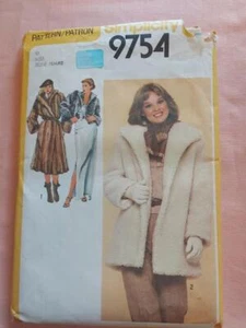 Simplicity 9754 Vintage Misses' Lined Coat in 3 Lengths Pattern Size 10 - Picture 1 of 2