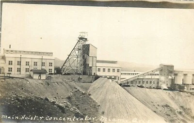 c1910 Miami Arizona Main Hoist concentrator occupation Postcard RPPC 25-686 - Image 1 of 2