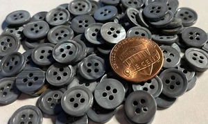 8 Small Tiny Iridescent Dyed Gray Trocas Shell MOP Buttons 10mm 3/8" 12766 - Picture 1 of 4