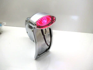 5 HOLE DERBY MOUNTED, LED TAIL LIGHT/LICENSE PLATE, HARLEY, CHROME - Picture 1 of 3