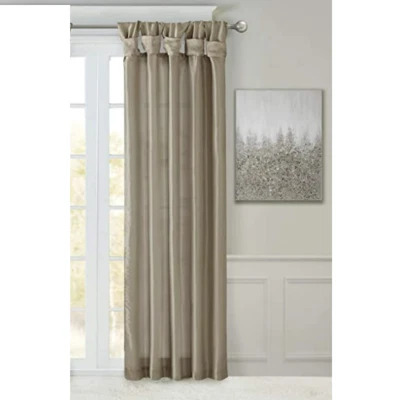 Panel de cortina de ventana de peltre Madison Park Emilia imitación seda torcida tapa 95" Foto 1 de 4