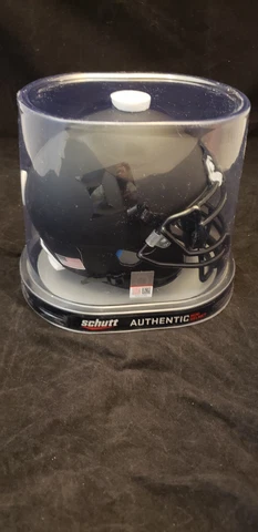 DUKE BLUE DEVILS  REPLICA MINI HELMET NCAA SCHUTT BLACK ON BLACK Cover
