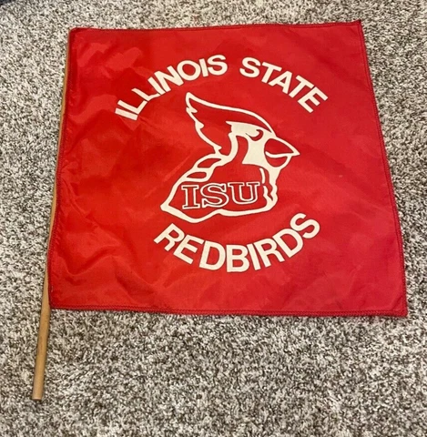 Vintage Illinois State University flag- "Thumbs Up" Reggie Redbird - 15" x 15" Cover