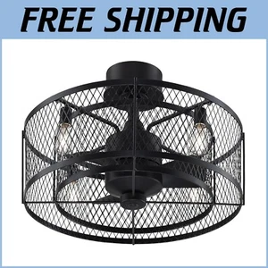 20-Inch Aged Bronze Ceiling Fan with LED Light and Remote Control - Vintere - Picture 1 of 8