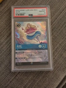 2023 Disney Lorcana Alice Growing Girl #213/204 Enchanted PSA 10 Gem MINT - Picture 1 of 4