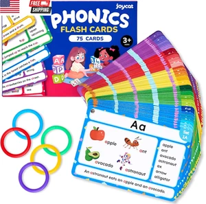 75 Pack Phonics Flash Cards-Learn to Read Alphabet and CVC Words in 25 Stages-Ga - Picture 1 of 7