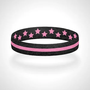 Reversible Thin Pink Line Bracelet Wristband Support Cancer Survivors & Research - Picture 1 of 10
