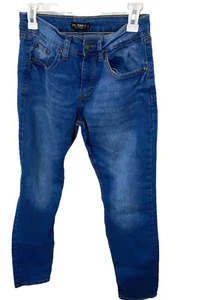 Lee Denim Jeans Boys Size 14 Blue Skinny Fit Straight Leg Stretchy Button Zip - Picture 1 of 13